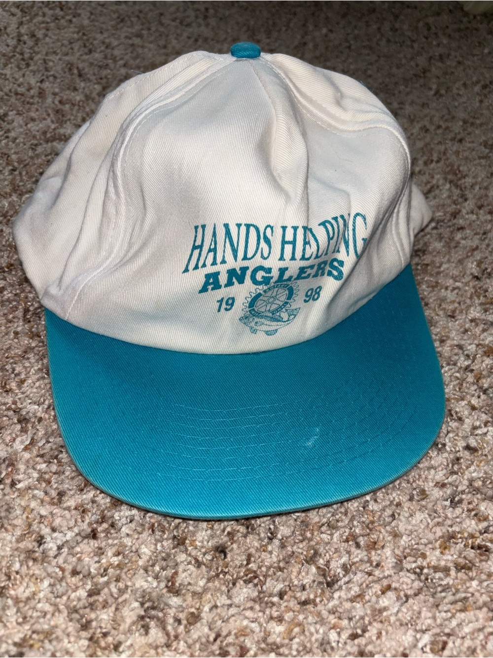 Hands Helping Anglers 1998 White & Teal Baseball Cap